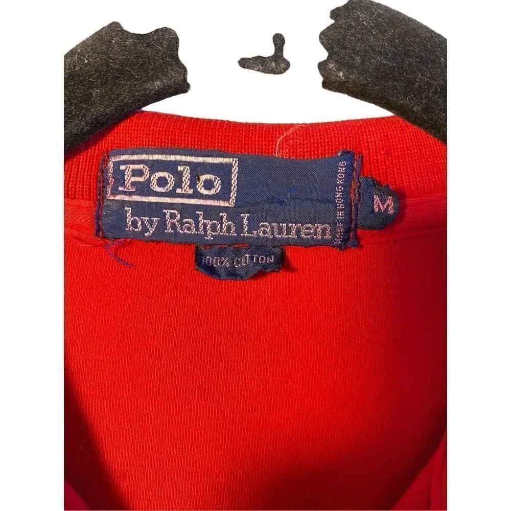 Vintage polo by Ralph Lauren, men’s red golf logo embroidered top size medium